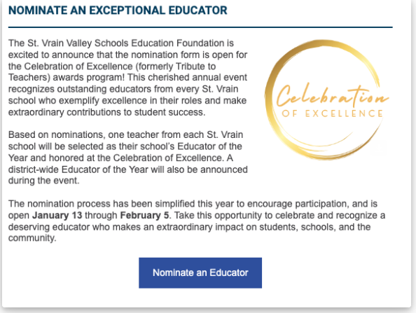 Exceptional Educator Nomination